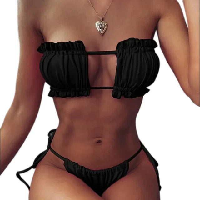 Push Up Padded Band Bikini - Luxurise Fashion - 