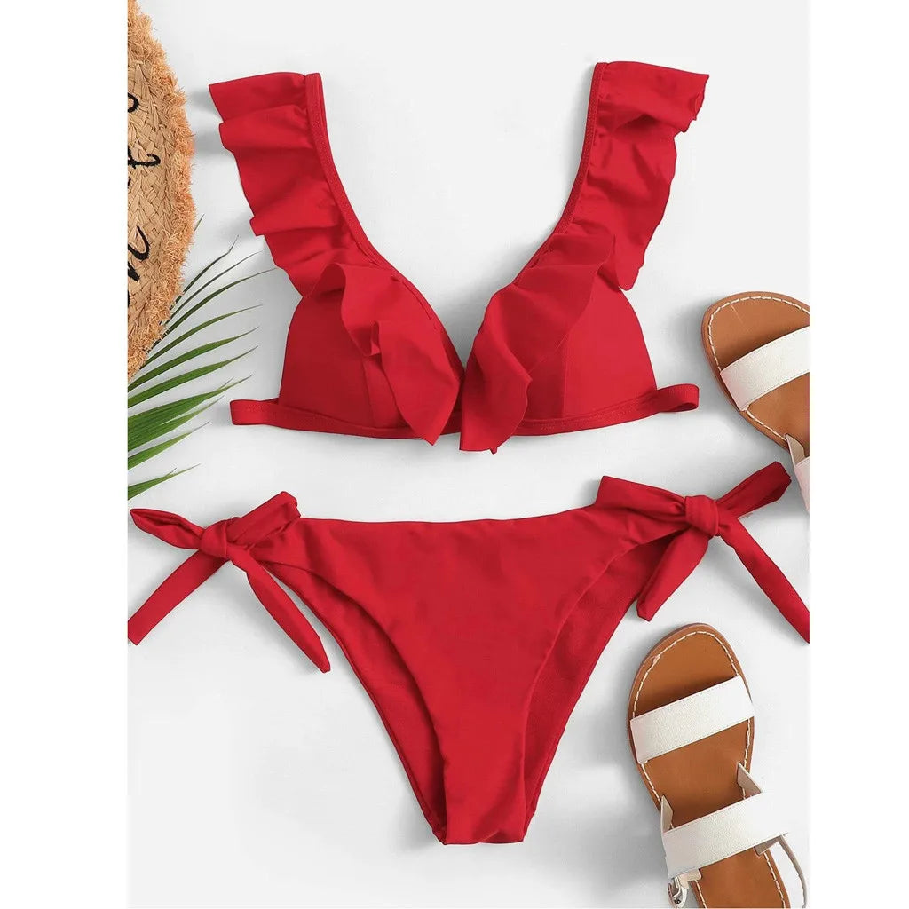 Bikinis High Waist Ruffle - Luxurise Fashion - 