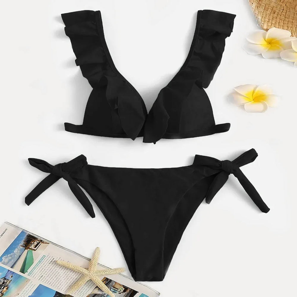 Bikinis High Waist Ruffle - Luxurise Fashion - 