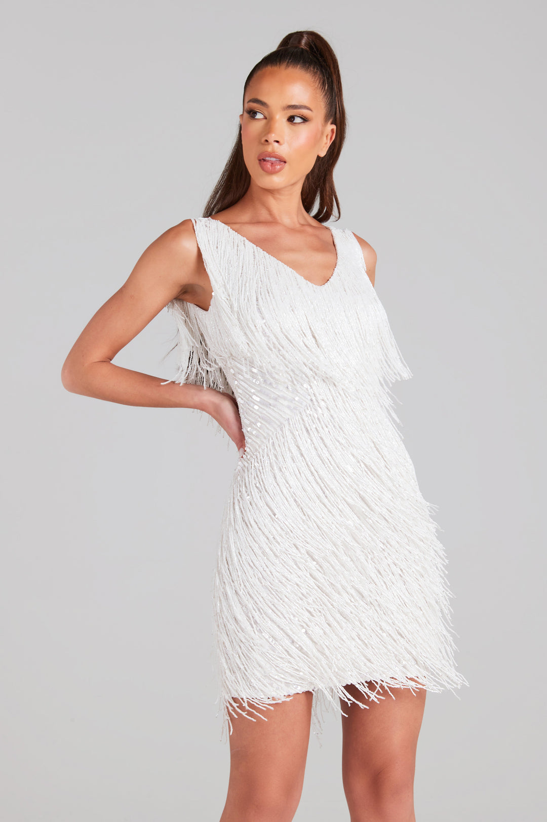 Celeste Shimmer Fringe Dress - Luxurise Fashion - 