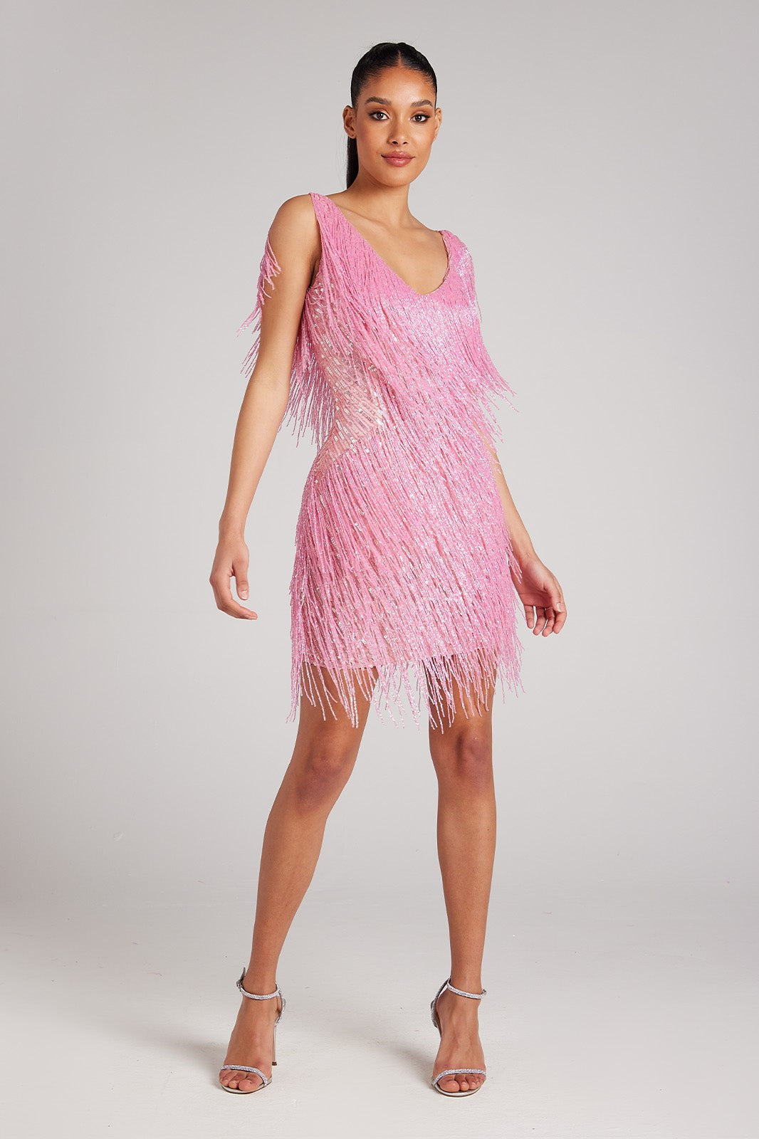 Celeste Shimmer Fringe Dress