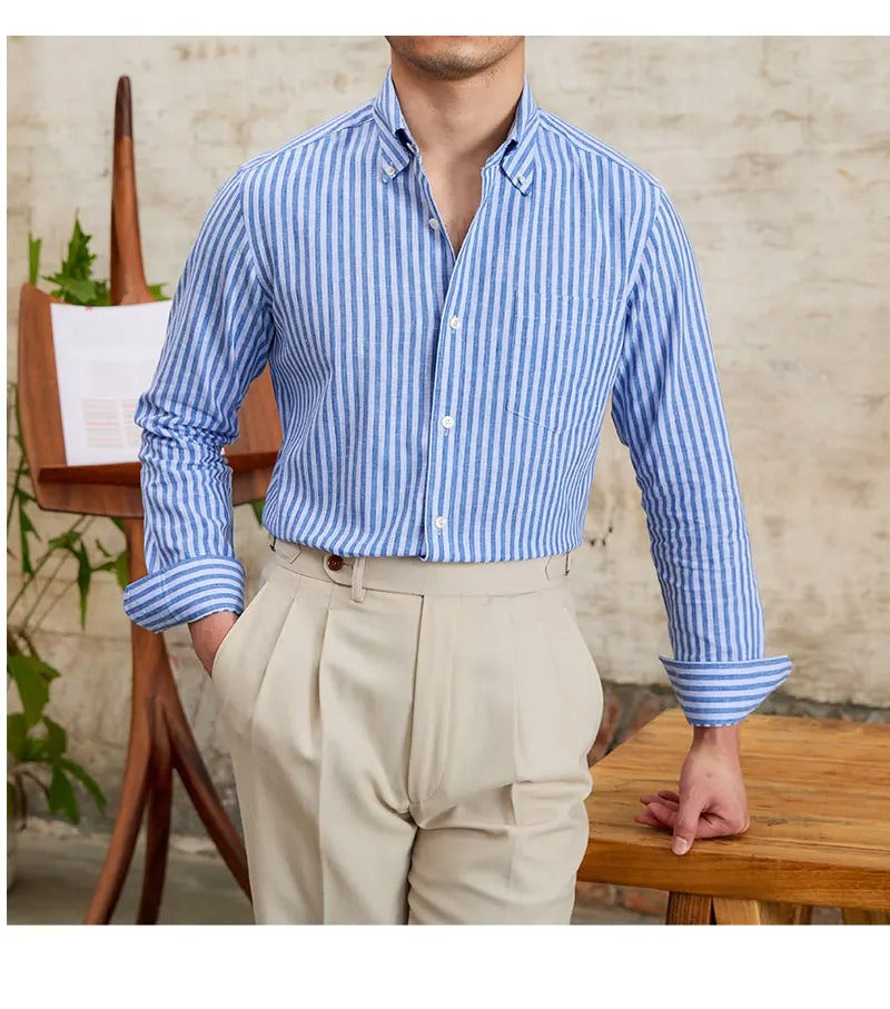 Santino Linen Blend Shirt - Luxurise Fashion - 