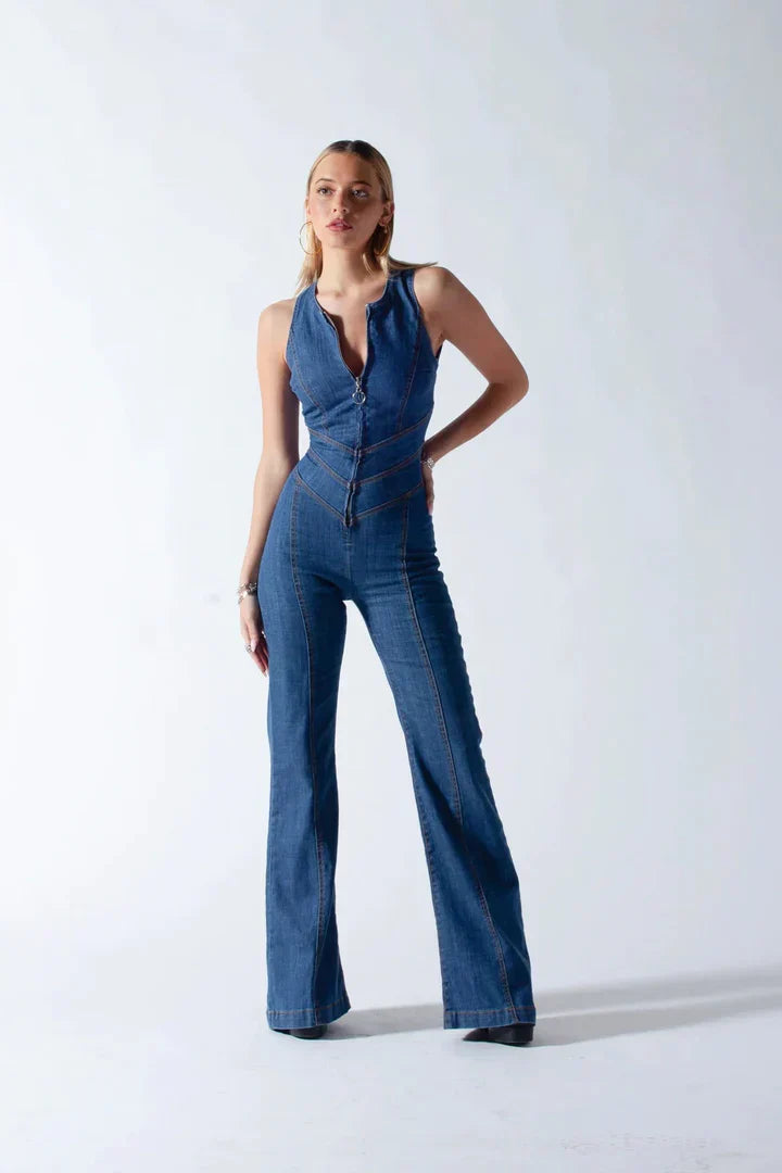 Heart Denim Jumpsuit - Luxurise Fashion - Jumpsuits