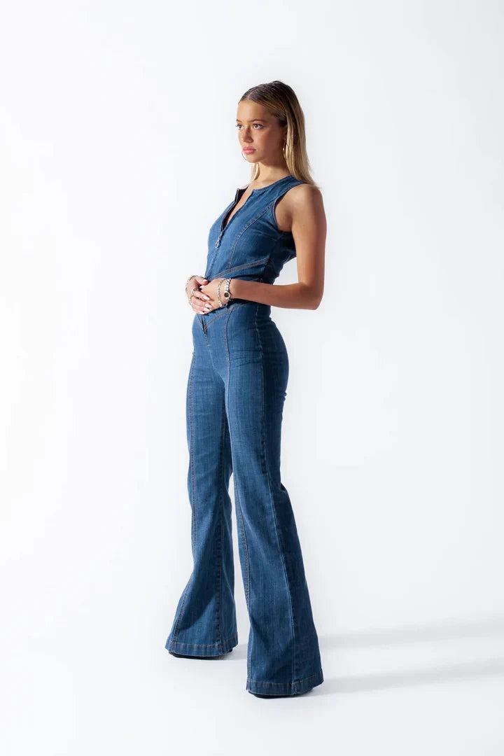 Heart Denim Jumpsuit - Luxurise Fashion - Jumpsuits