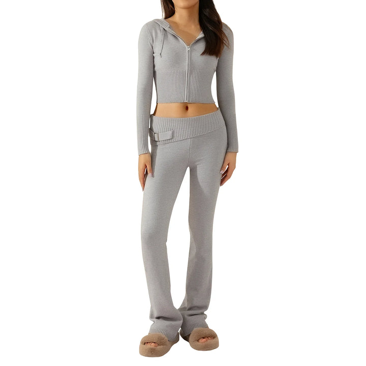 Cozy Ribbed Knit Lounge Set - Luxurise Fashion - 