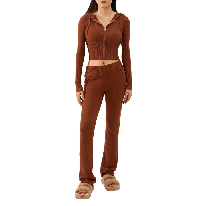 Cozy Ribbed Knit Lounge Set - Luxurise Fashion - 