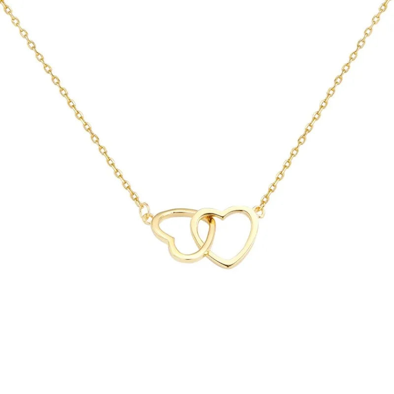 double heart - Gold Plated - Luxurise Fashion - 