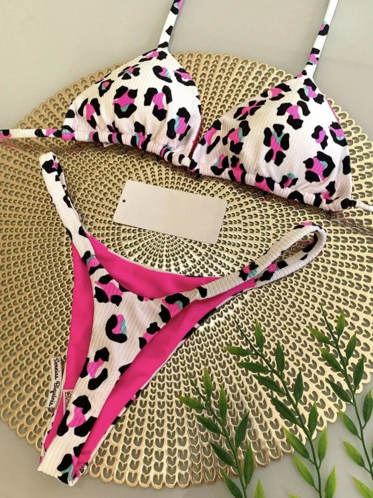 Print Bikini - Luxurise - badmode-vrouwen-schattige-kersenprint-braziliaanse-string-bikini-set-sexy-string-badpak-twee-stukken-badpak-vrouwen-2023-strandkleding - 