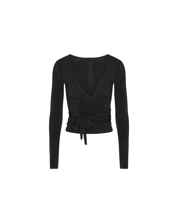 Wrap Blouse - Black - Luxurise Fashion - 