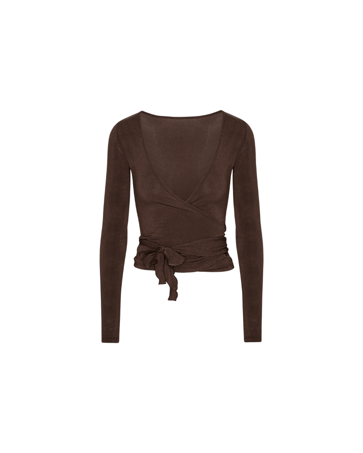 Wrap Blouse - Pecan Brown - Luxurise Fashion - 