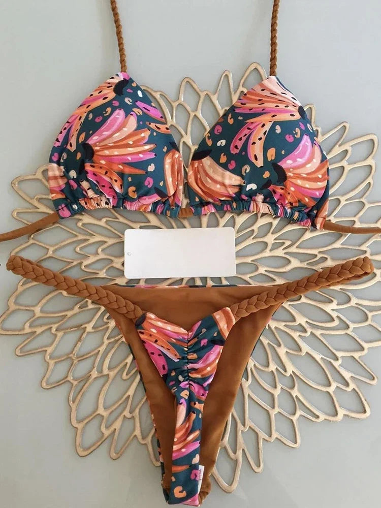 Triangle Bikini Print - Luxurise Fashion - 