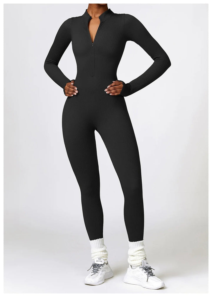 SERENA - Zip Up Jumpsuit Long Sleeve - Luxurise - zip-up-jumpsuit-long-sleeve - 