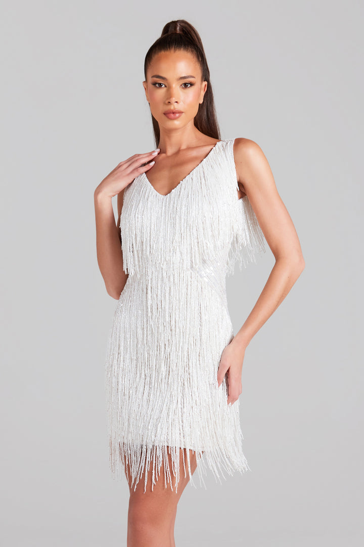 Celeste Shimmer Fringe Dress - Luxurise Fashion - 