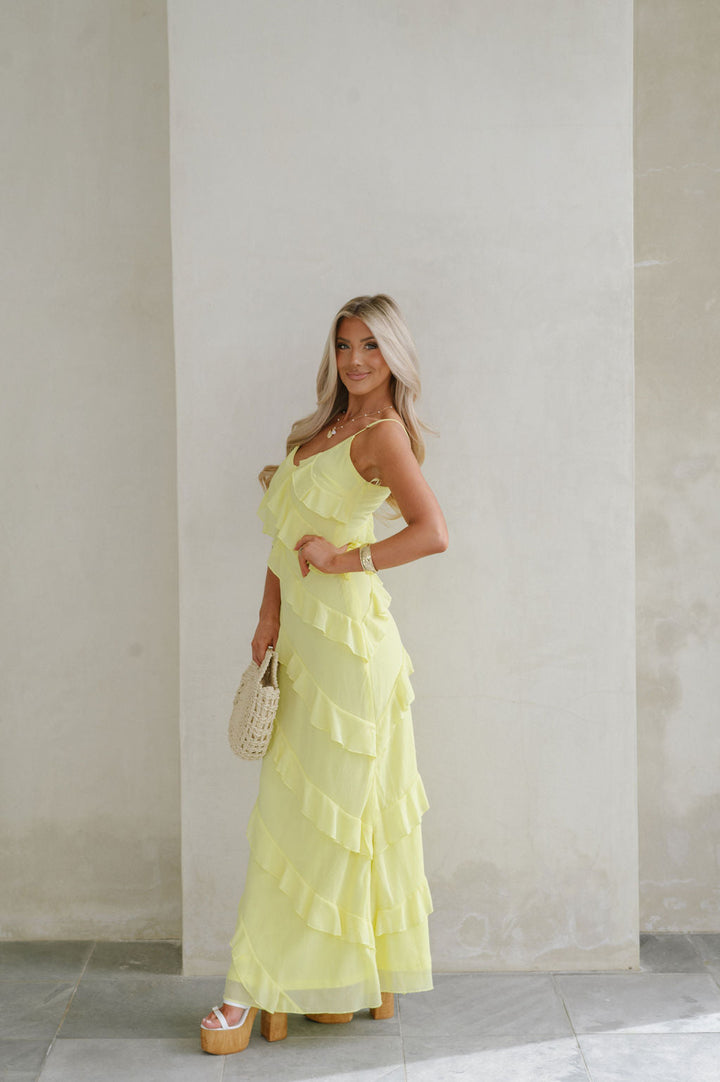 Jade Ruffled Maxi Dress – Elegance Meets Effortless Charm - Luxurise Fashion - 