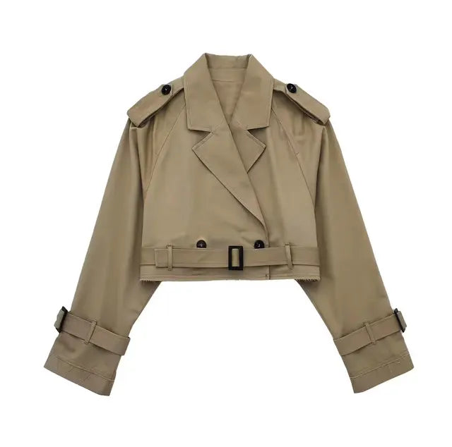 Cropped Trenchcoat - Luxurise Fashion - 