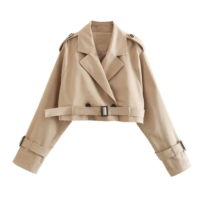 Cropped Trenchcoat - Luxurise Fashion - 