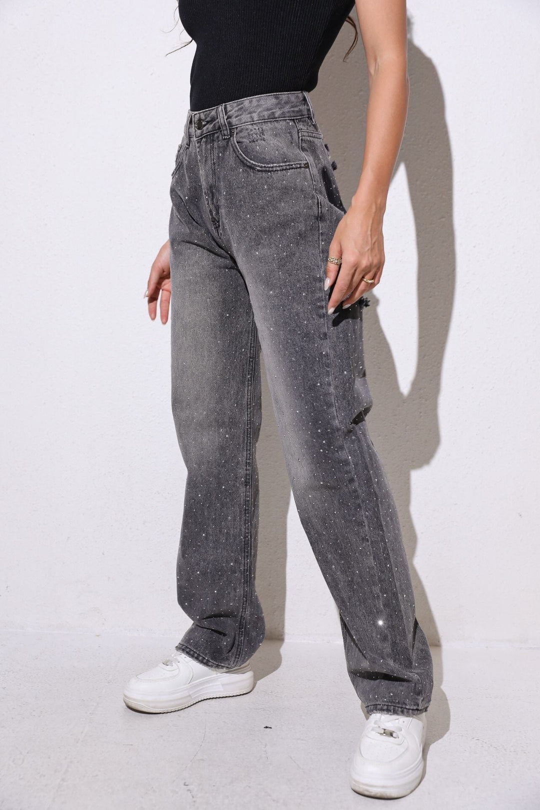 Destroyed Stone Jeans ( No Stretch ) - Luxurise Fashion - jeans & pants