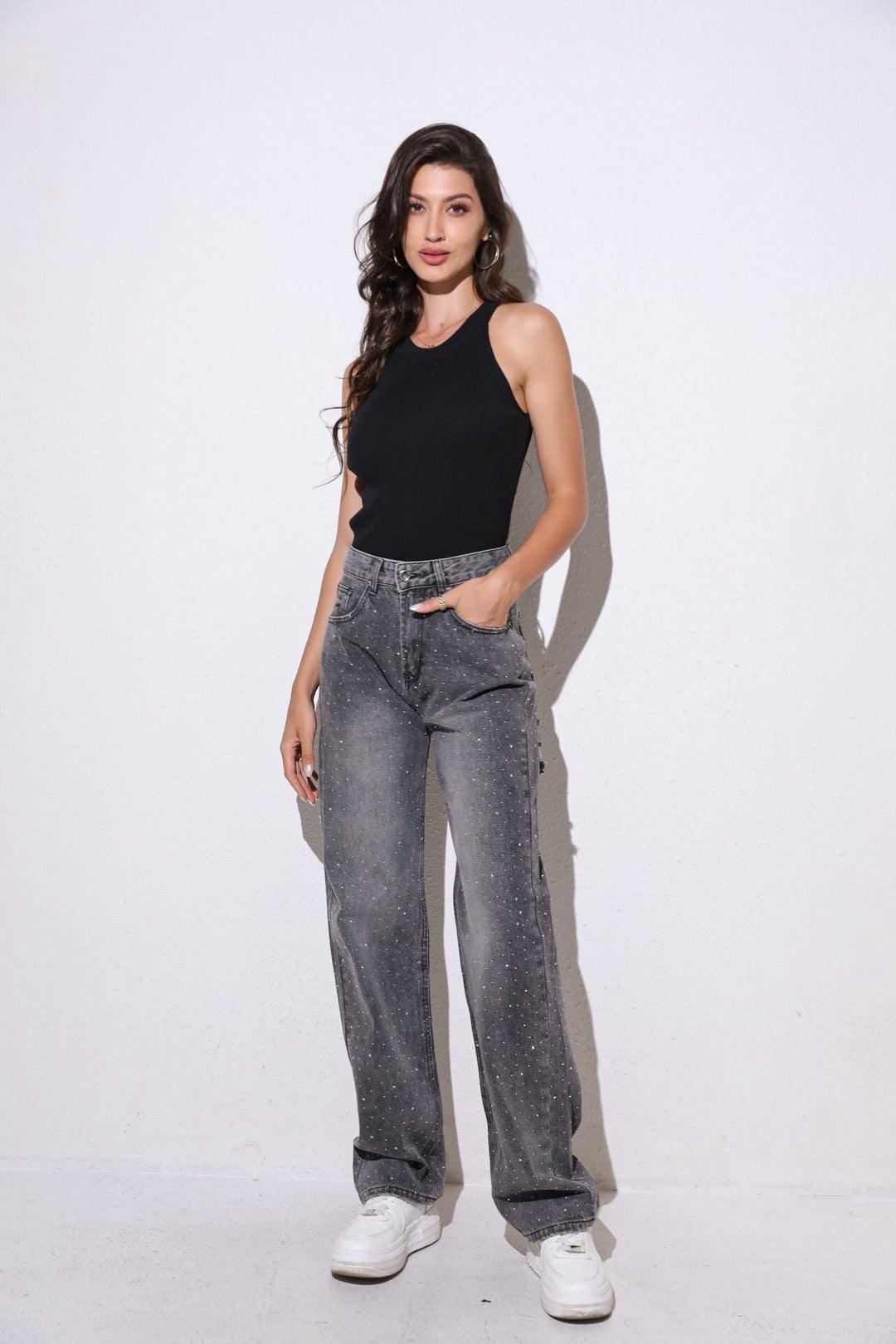 Destroyed Stone Jeans ( No Stretch ) - Luxurise Fashion - jeans & pants