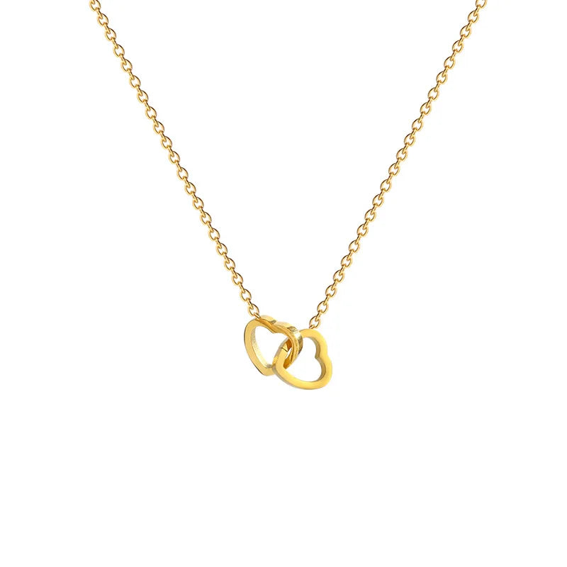 Double heart Gold Plated - Luxurise Fashion - free_gift