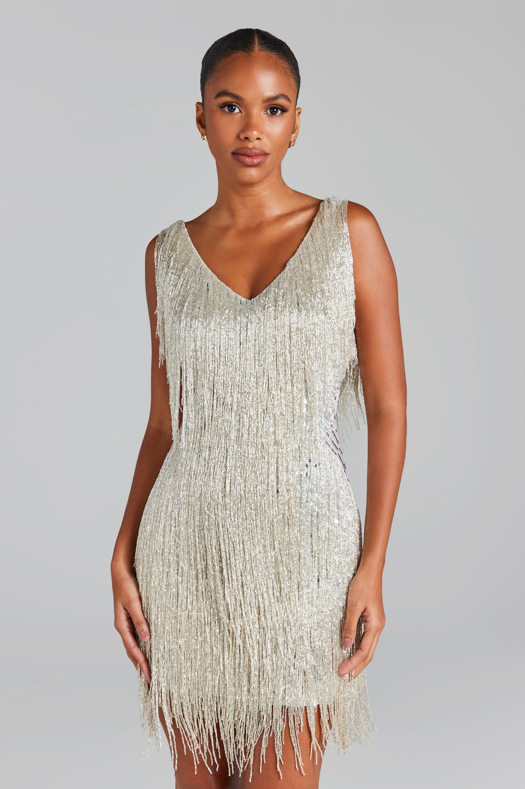 Celeste Shimmer Fringe Dress - Luxurise Fashion - 