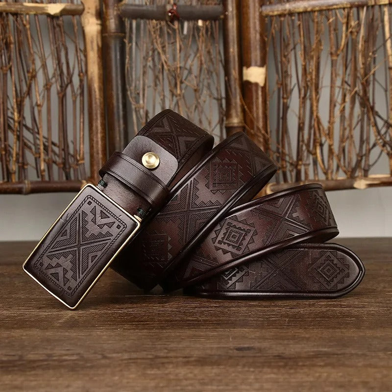 Edmondo Retro Genuine Leather Belt - Luxurise - edmondo-retro-genuine-leather-belt - Belt