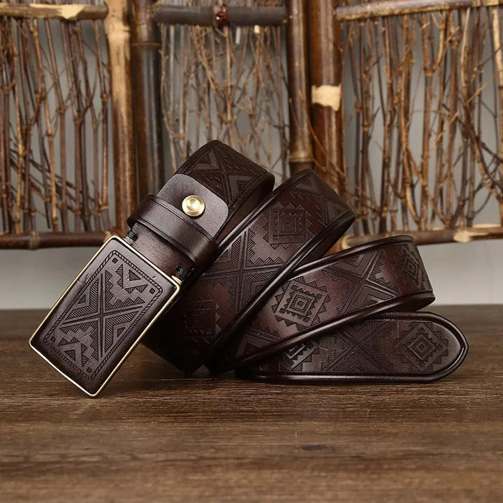 Edmondo Retro Genuine Leather Belt - Luxurise Fashion - Belt