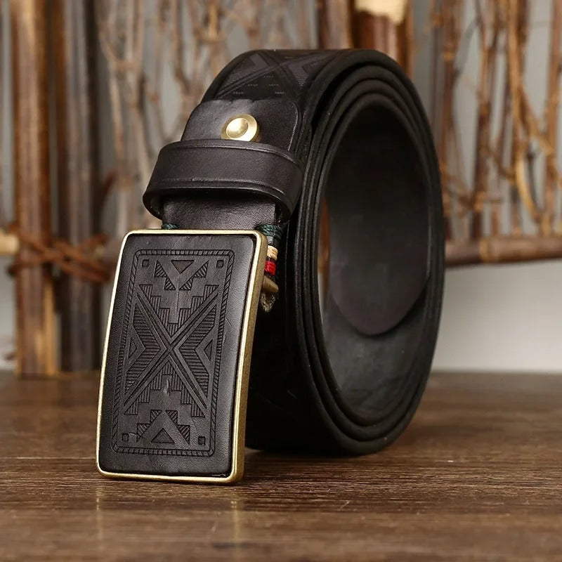 Edmondo Retro Genuine Leather Belt - Luxurise Fashion - Belt