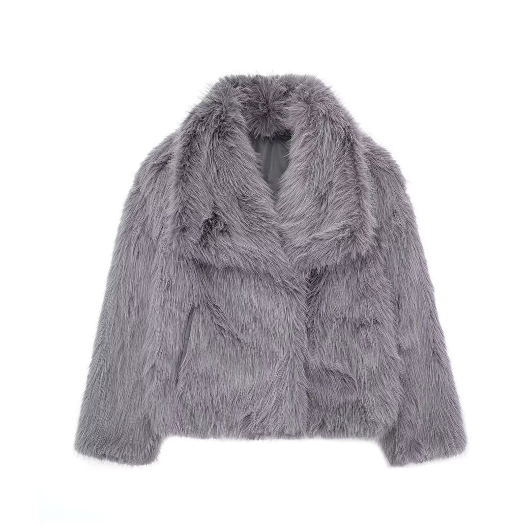 Macy Faux Fur Coat - Luxurise Fashion - loungewear