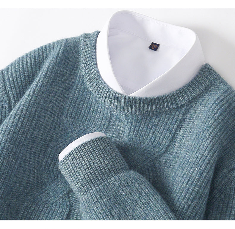 Merino Jacquard Wool Sweater - Luxurise Fashion - Sweater