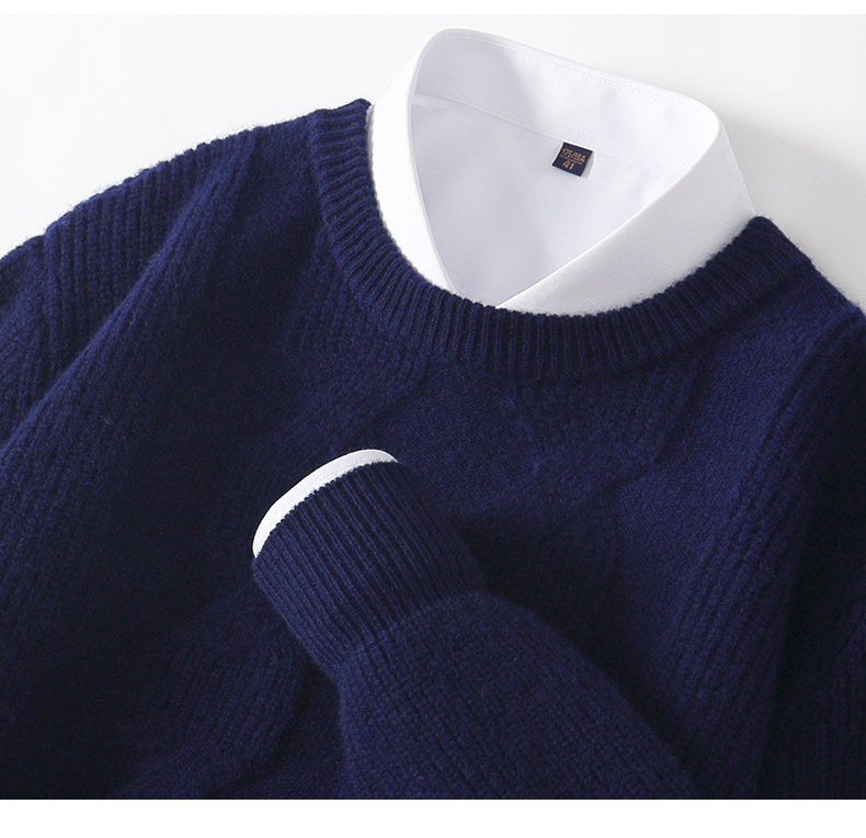 Merino Jacquard Wool Sweater - Luxurise Fashion - Sweater