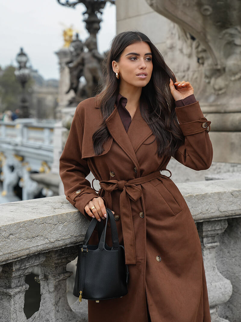 Molly suéde trenchcoat - Luxurise - molly-imitatiesuede-trenchcoat - loungewear