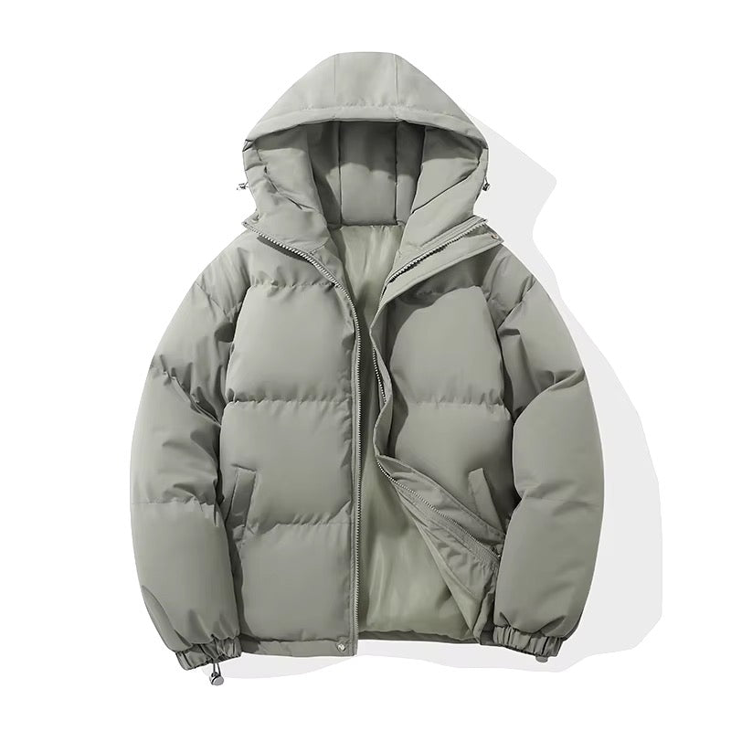 Puffer Jacket Women High Neck Hooded Zipper Design Cotton-Padded Coat - Luxurise Fashion - 