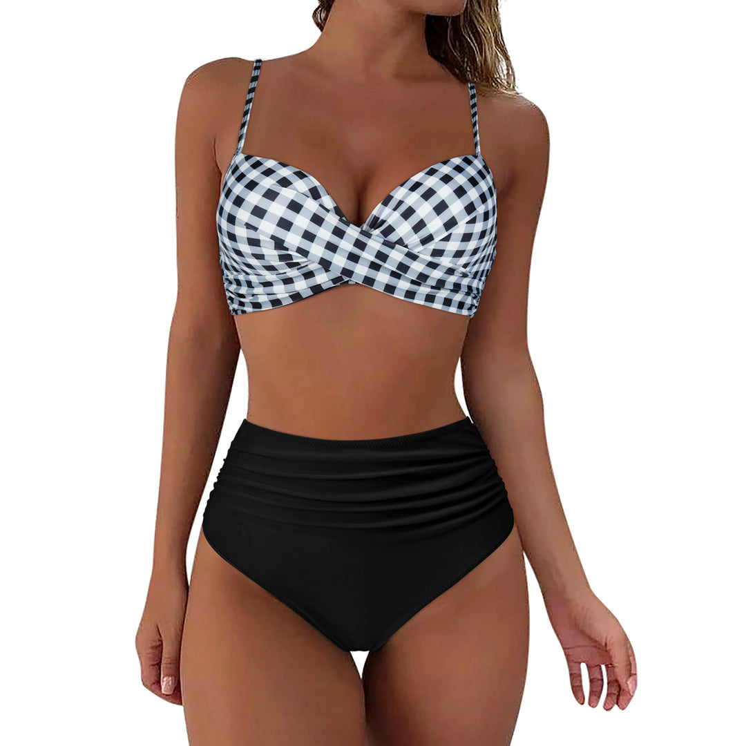 High Waist Bikini - Luxurise - ruuhee-hoge-taille-bikini-2023-vrouw-badpak-vrouwen-badkleding-badpak-gewatteerd-push-up-ruches-badpak-vrouwen-bikini-set - 