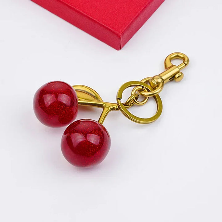 Cute Cherry Charm Handbag Pendant Keychain Crystal Cherry Bag Accessories - Luxurise Fashion - 