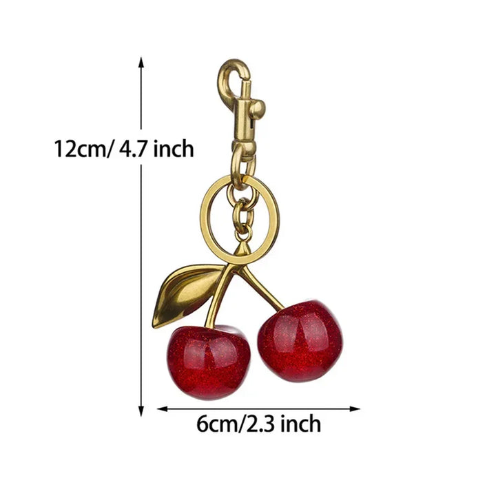 Cute Cherry Charm Handbag Pendant Keychain Crystal Cherry Bag Accessories - Luxurise Fashion - 