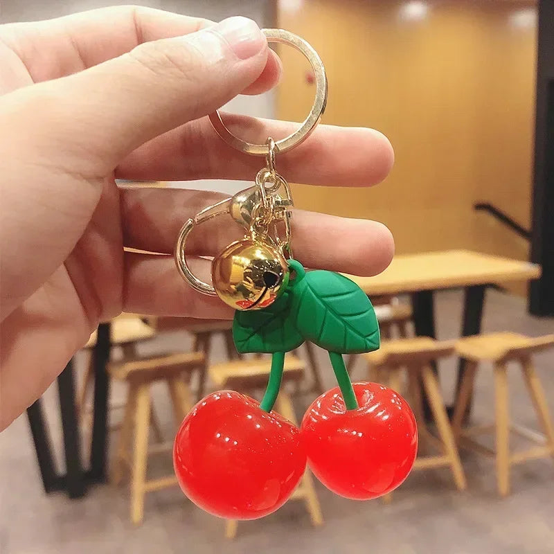 Cute Cherry Charm Handbag Pendant Keychain Crystal Cherry Bag Accessories - Luxurise Fashion - 