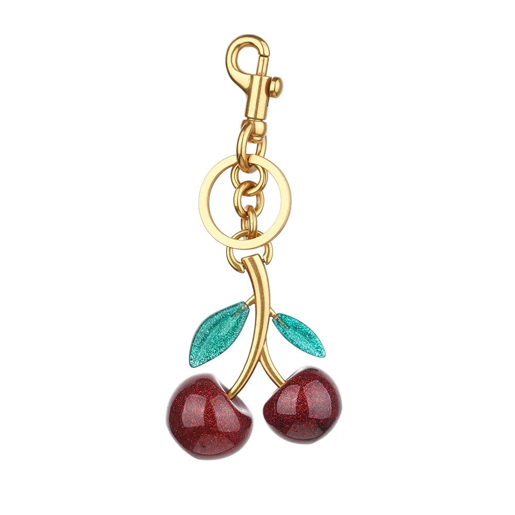 Cute Cherry Charm Handbag Pendant Keychain Crystal Cherry Bag Accessories - Luxurise Fashion - 