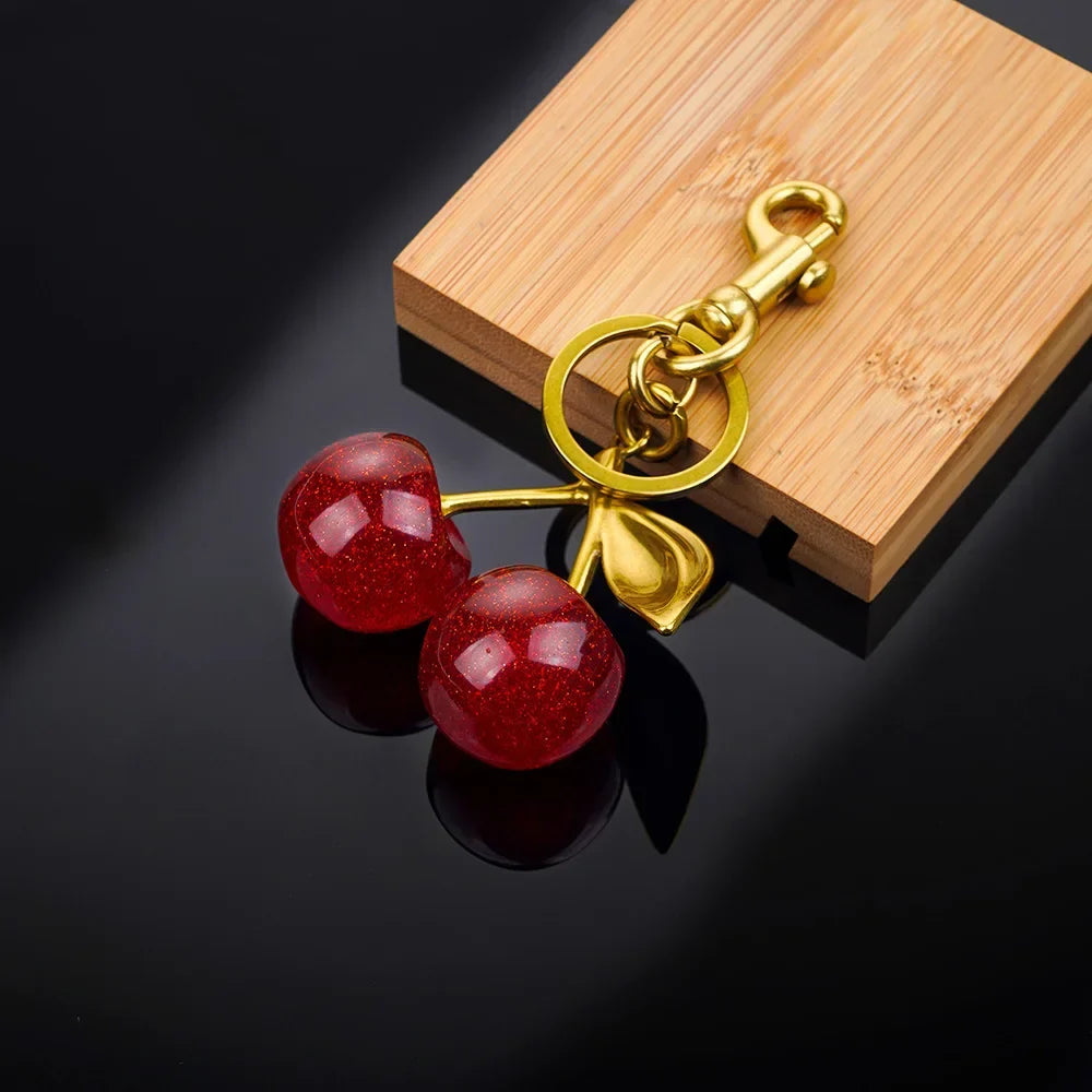 Cute Cherry Charm Handbag Pendant Keychain Crystal Cherry Bag Accessories - Luxurise - cute-cherry-charm-handbag-pendant-keychain-women-s-exquisite-internet-famous-crystal-cherry-bag-accessories-high-grade-pendant - 