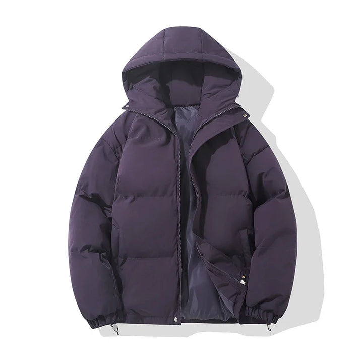 Puffer Jacket Women High Neck Hooded Zipper Design Cotton-Padded Coat - Luxurise Fashion - 