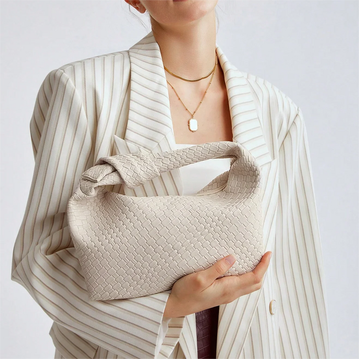 Small Woven 'ALICE' Knot handbag Premium Vegan Leather - Luxurise Fashion - 