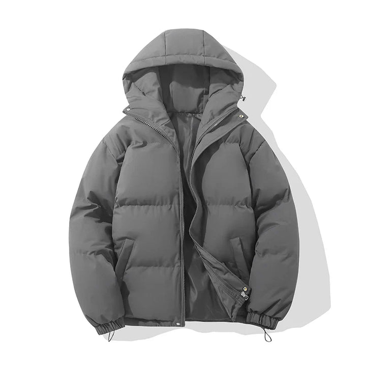 Puffer Jacket Women High Neck Hooded Zipper Design Cotton-Padded Coat - Luxurise Fashion - 