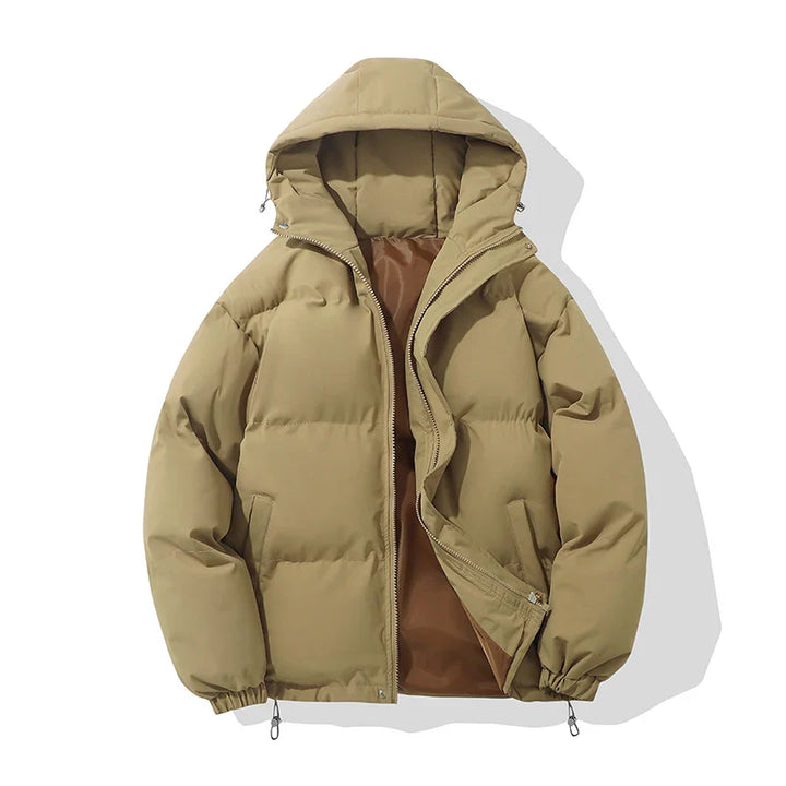 Puffer Jacket Women High Neck Hooded Zipper Design Cotton-Padded Coat - Luxurise Fashion - 