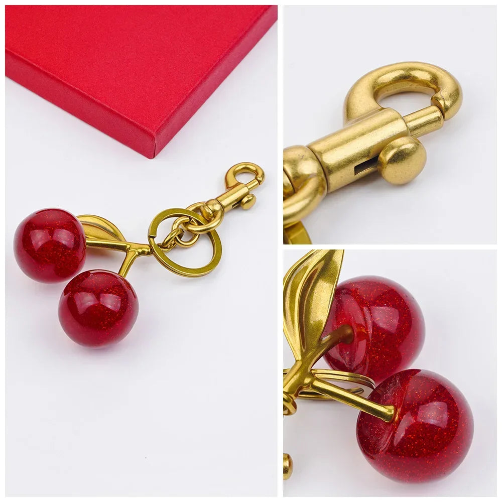 Cute Cherry Charm Handbag Pendant Keychain Crystal Cherry Bag Accessories - Luxurise - cute-cherry-charm-handbag-pendant-keychain-women-s-exquisite-internet-famous-crystal-cherry-bag-accessories-high-grade-pendant - 