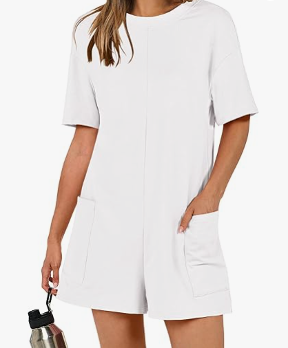 Sharon Oversized Shirt Romper - Luxurise Fashion - 