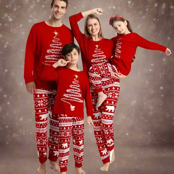 Christmas Family Matching Pajamas Set Red - Luxurise - christmas-family-matching-pajamas-set-2023-mom-dad-kids-elk-print-2pcs-clothes-baby-romper-family-look-soft-sleepwear-xmas-gift - 