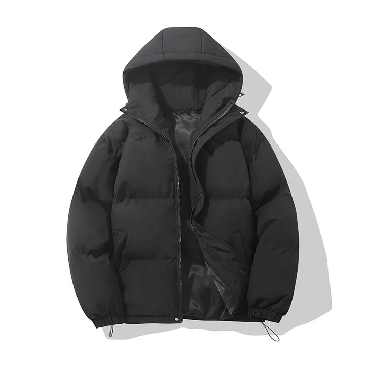 Puffer Jacket Women High Neck Hooded Zipper Design Cotton-Padded Coat - Luxurise Fashion - 