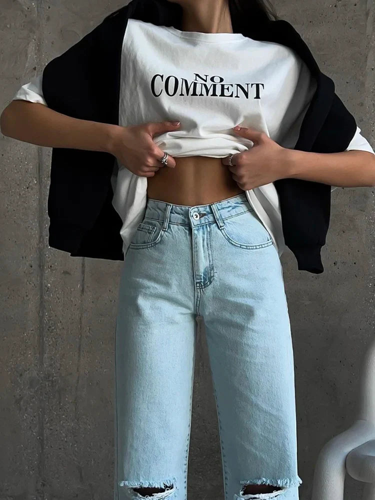 'No Comment' Oversized Tee - Luxurise - no-comment-oversized-tee - 