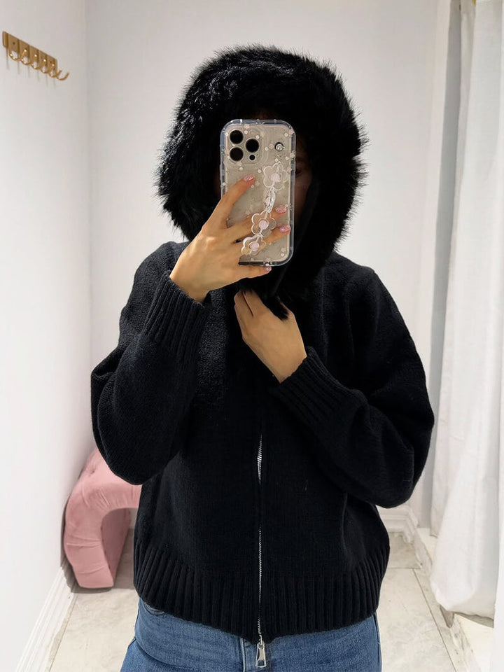 Alison Faux Fur Hoodie - Luxurise - alison-fuaxfur - 