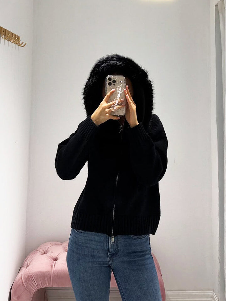 Alison Faux Fur Hoodie - Luxurise - alison-fuaxfur - 