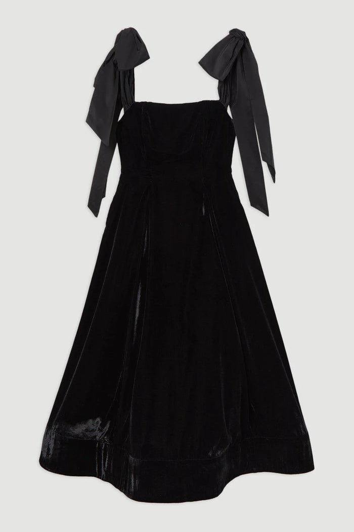 Vivienne Velvet Bow Midi Dress